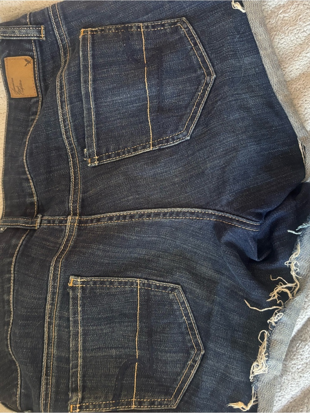 American Eagle Outfitters Dark Blue Denim Cutoff Shorts